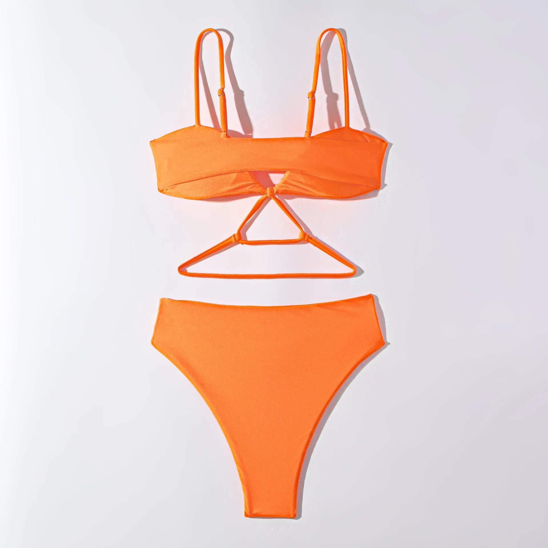 V Neck Wrinkled Stain Bikinis Female Swimsuit High Waist Bikini Women Swimwear Two-pieces Bikini Set Bather Bathing Suit Swim