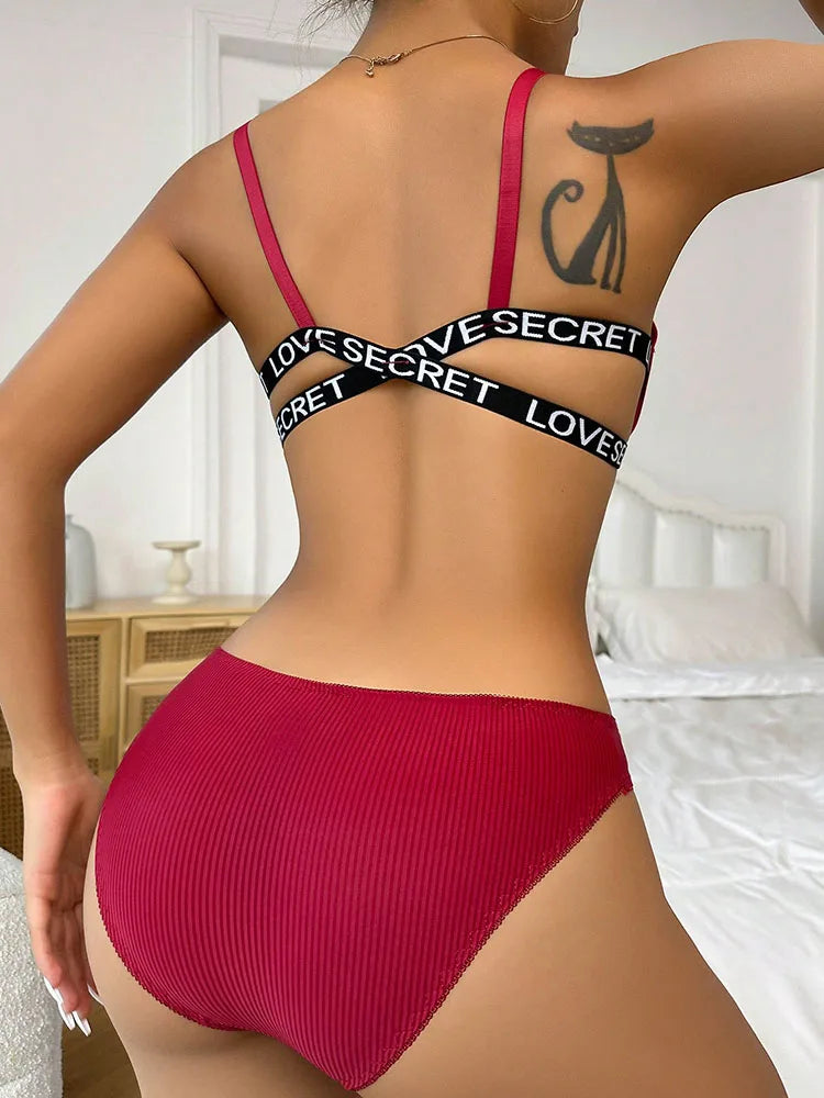 High Quality Sexy Wire Free Front Closure Bra & Brief Sets Of Women New In Matching Lingerie J008