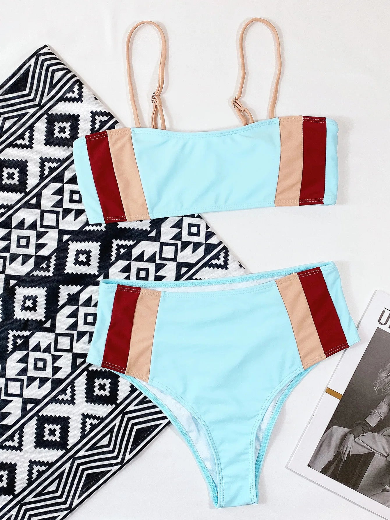 2026 Sexy Bikini Push Up Swimwear Swimsuit Women Patchwork High Waist Bikinis Set Bathing Suit Beach Bikini Taille Haute Tankini