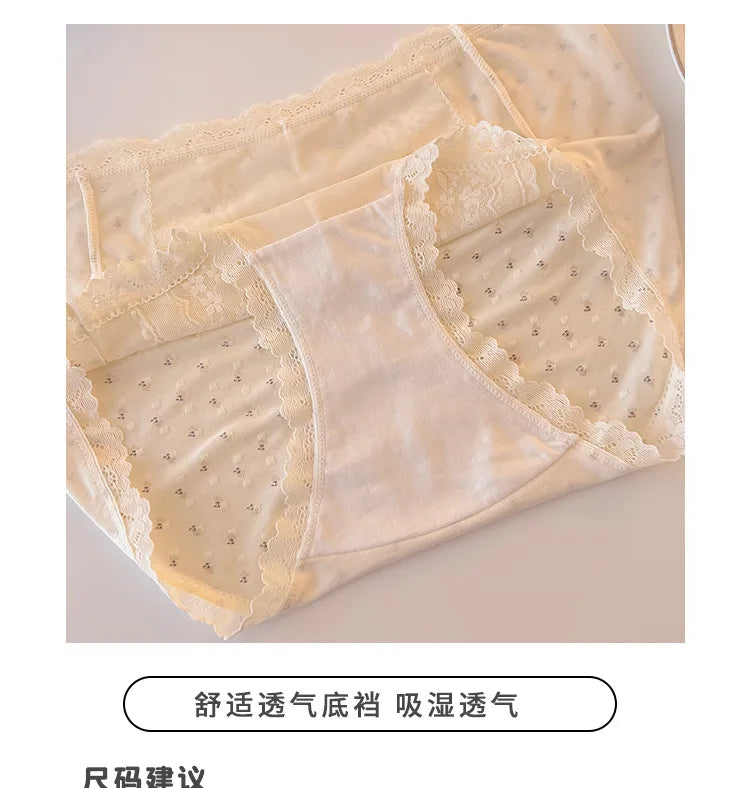 Girls' comfortable underwear cotton inseam mid-waist briefs for women