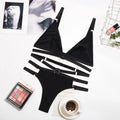 2-Piece Bra Set Women Wireless Bra + High Waisted Panty Bandage Underwear Set Ladies Ring Sexy Lingerie Set Erotic Intimates