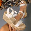 Summer Chunky Wedges Sandals Women 2025 Plus Size 35-42 Thick Paltform Sandles Woman Ankle Strap High Heels Sandalias Mujer