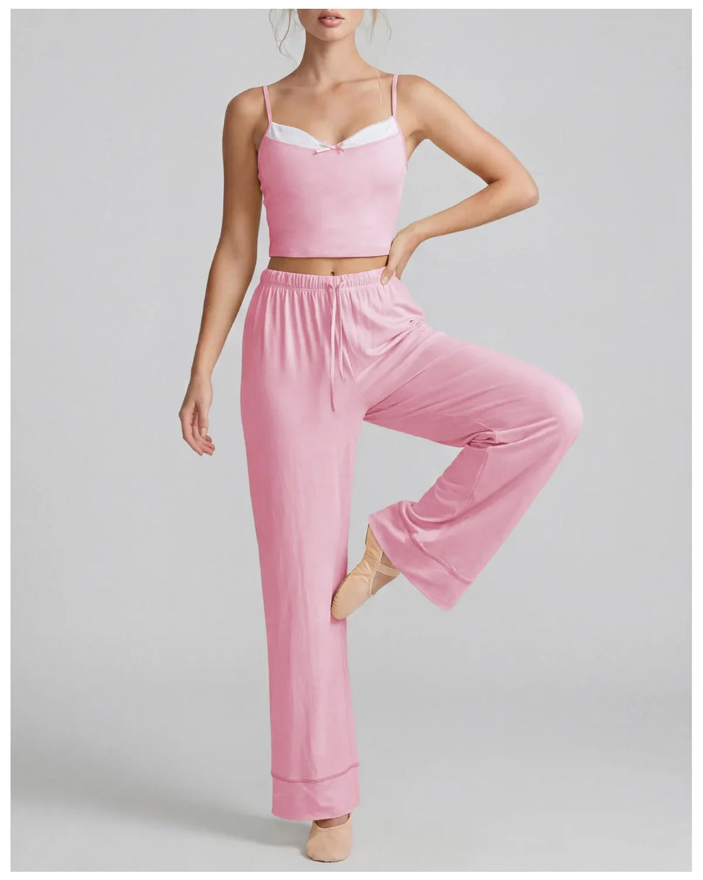Women's Yoga Sets Yellow Patchwork Slimming Sports Tank Top Summer Gym Training Suit High Waist Wide Leg Pants Fitness Outfits