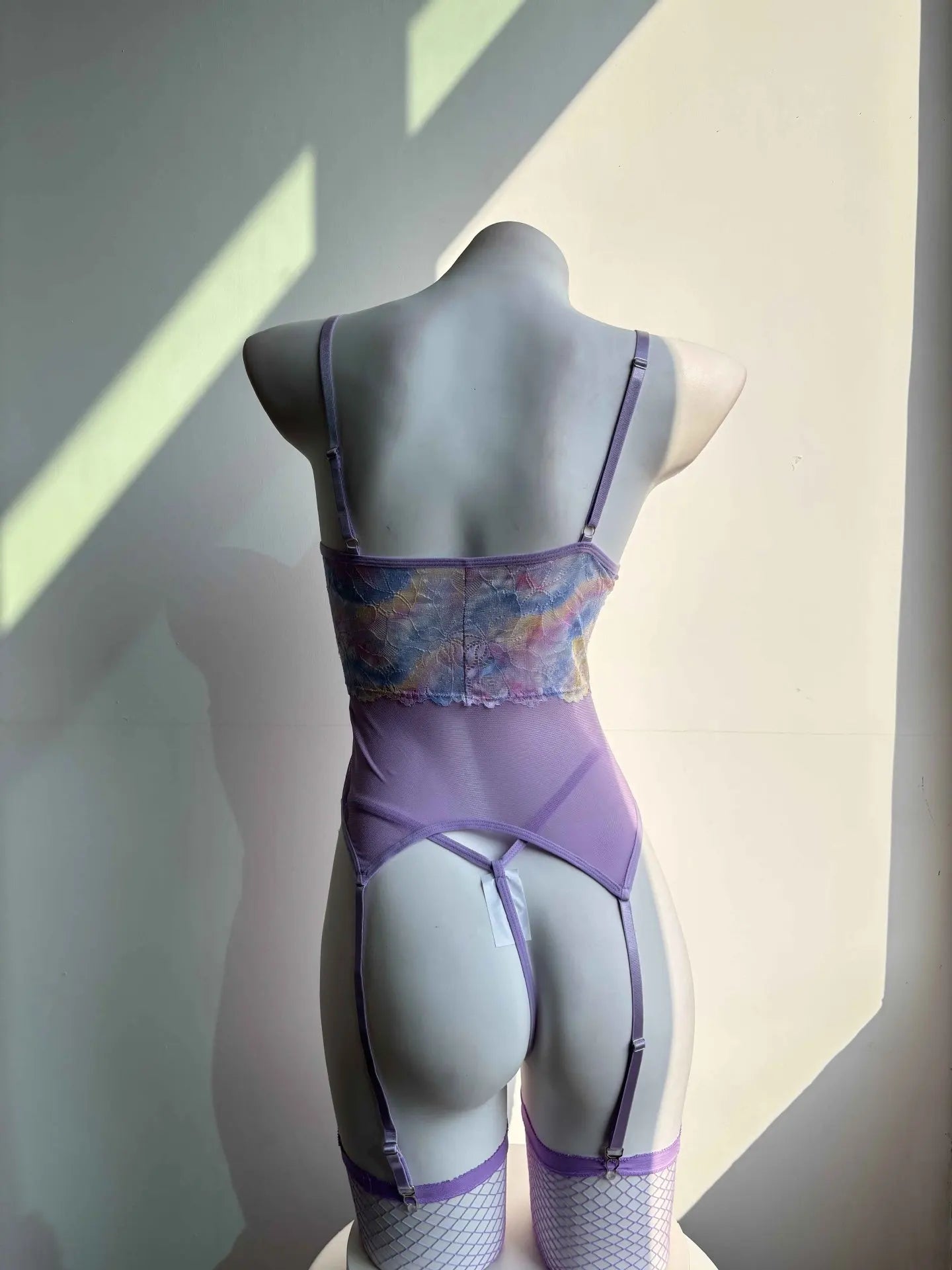 Toucheart Erotic Lingerie with Stockings See-through Color Lace Uniform Body Shaping Patchwork Intimate Seductive Underwear Set