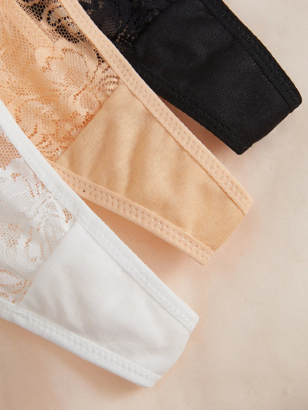 3-Pack Sexy Lace Women's Panties Adjustable Waistband Semi-Transparent Sexy Floral Lace Women's Sexy Lingerie Underwear
