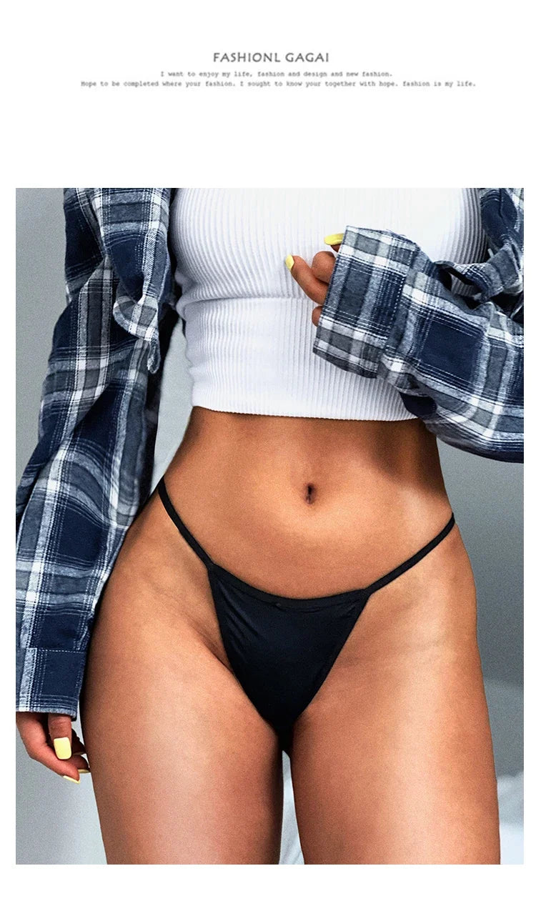 Ice Silk Sexy Women Panties G String Briefs Girls Thong Underwear Soft Thin Brazilian Low Waist Underpants Seamless Lingerie