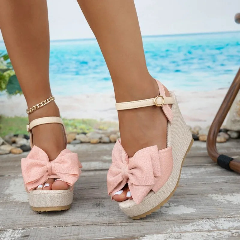 Summer New Women Sandals Comfortable Wedge Heel High Heel Open Toe Heel Platform Ladies Beach Sandals