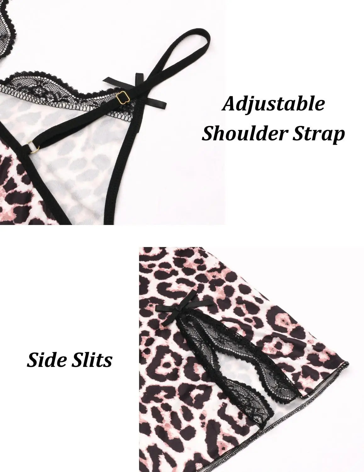 New Sexy Black Nightgown for Women Red Heart  Love Print Satin Lace Trim Mini Chemise Adjustable Spaghetti Strap Lingerie