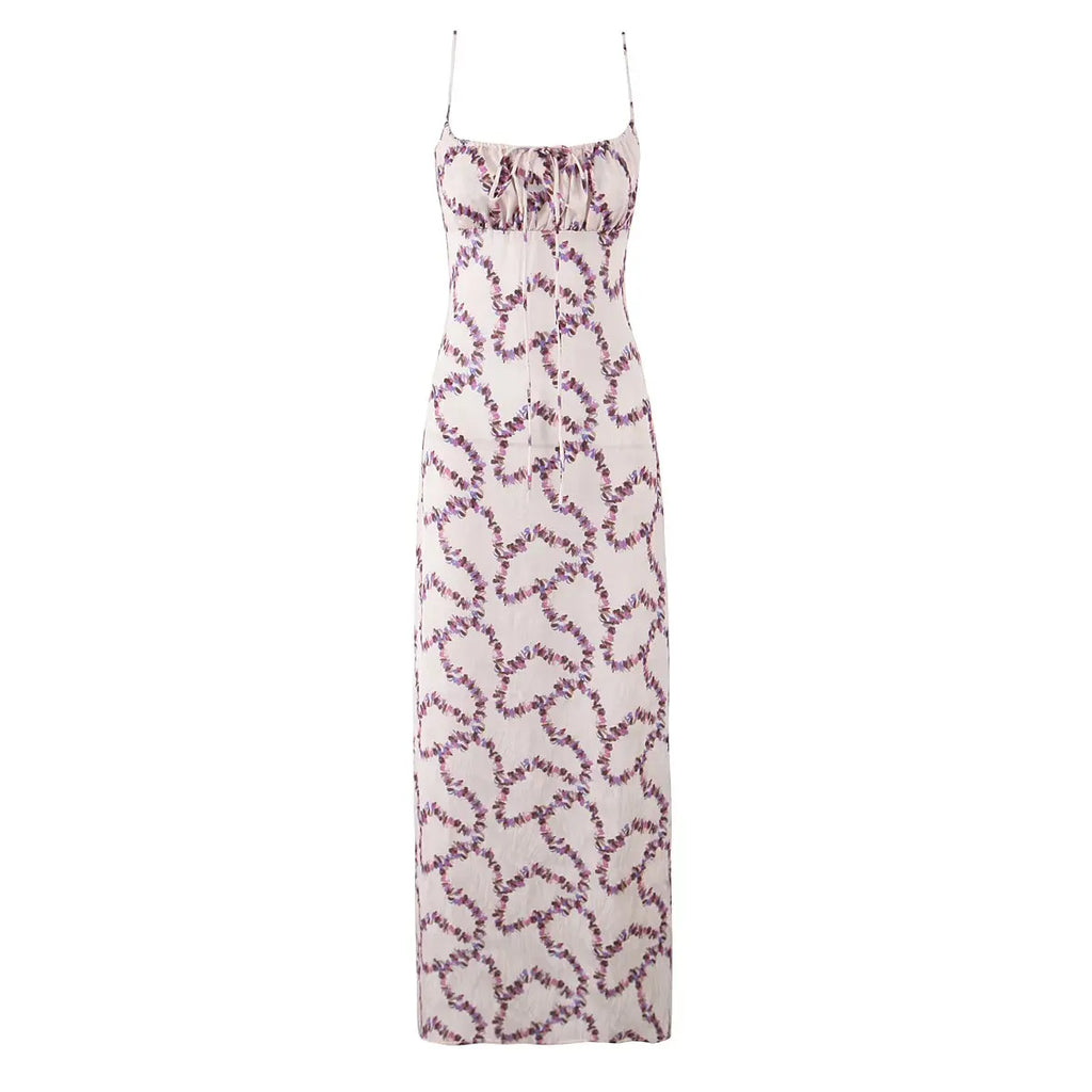 Foridol Floral Printed Boho Summer Long Dress Women Bowknot Strapless Midi Beach Vestidos 2025 Elegant Straight Sleeveless Dress