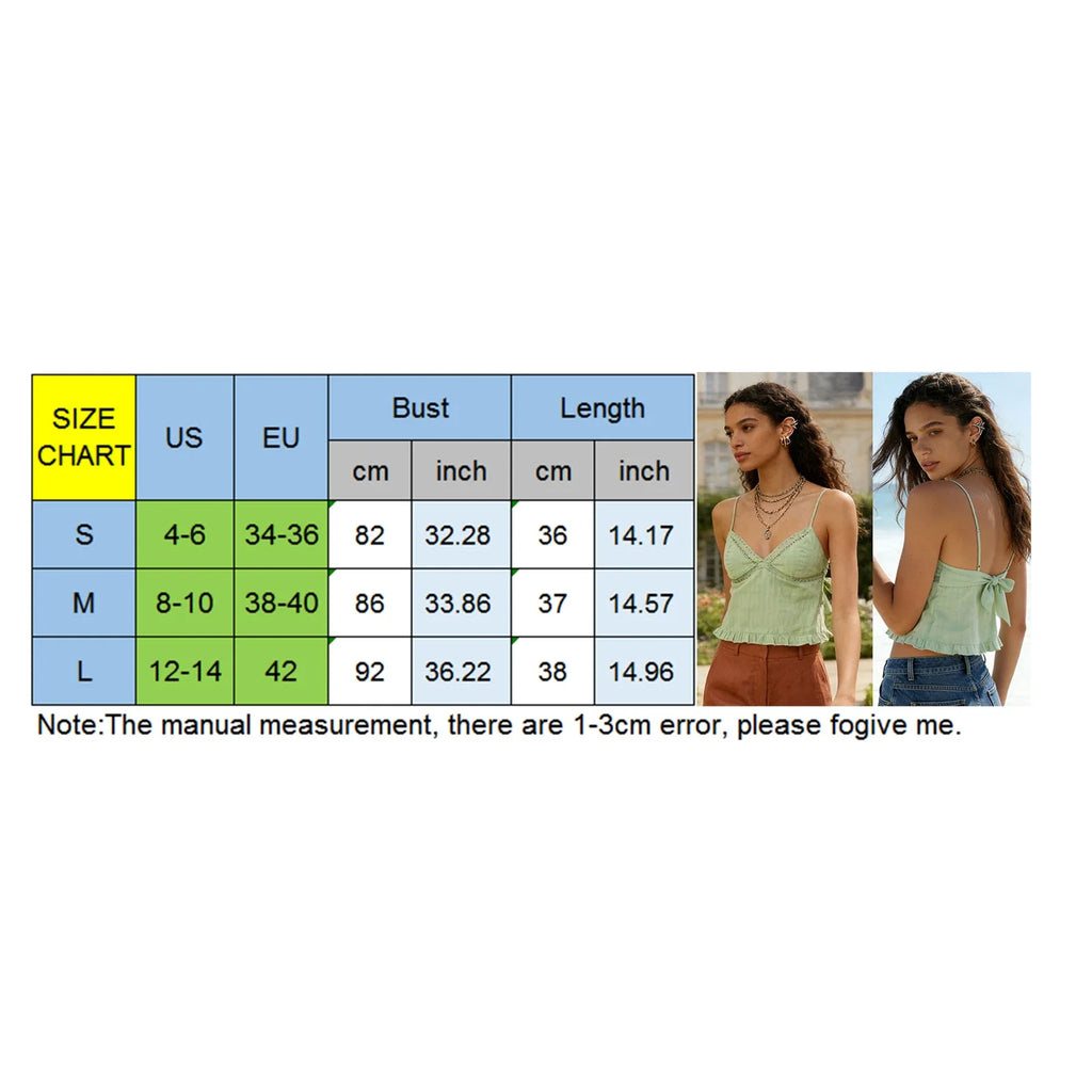Women Camisoles Embroidered Trim V-Neck Spaghetti Strap Babydoll Tank Tops Summer Fashion Sleeveless Vests Streetwear