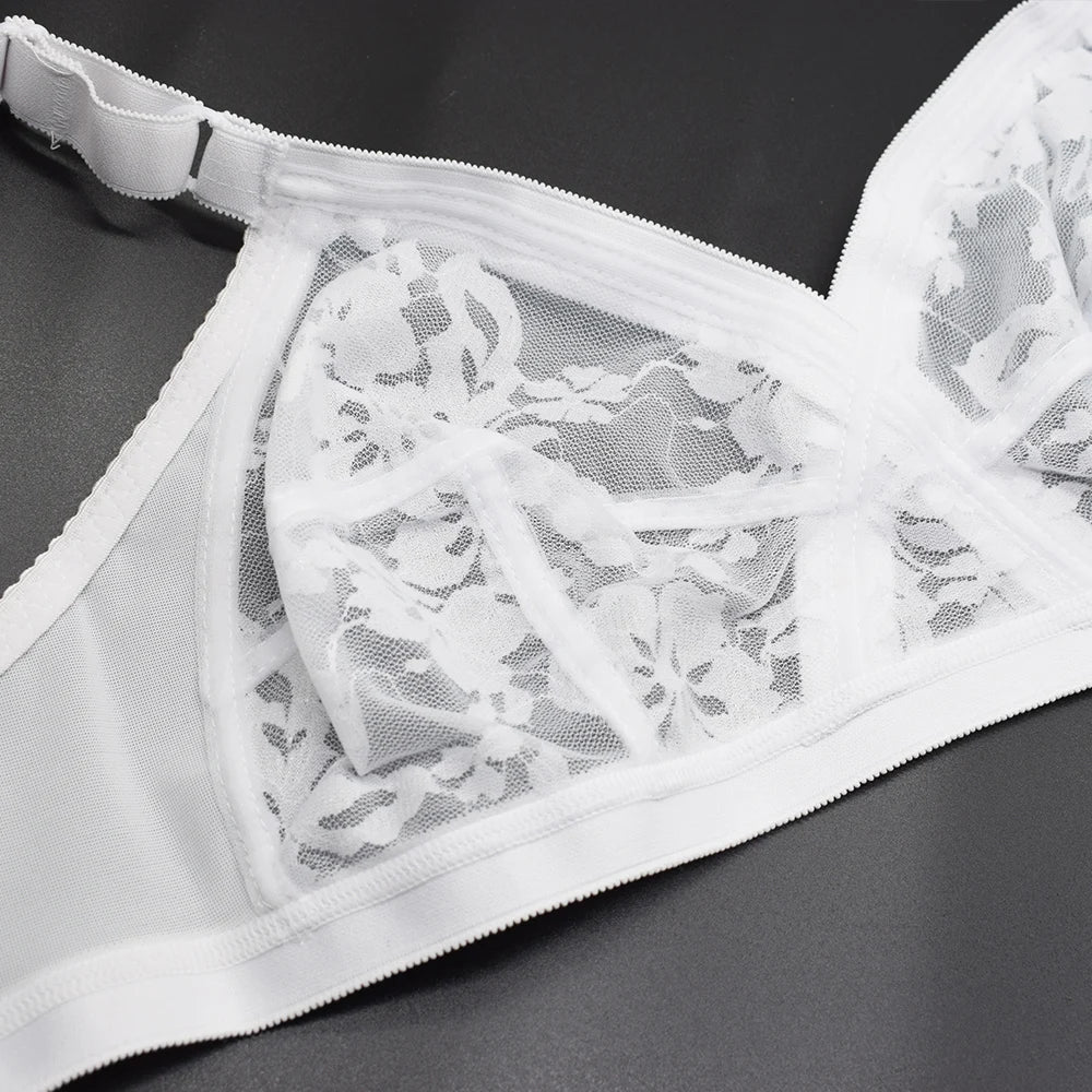 Bra For Women Lace Bralette Wireless Big Bosom Minimizer Plus Size Sexy Lingerie Female Underwear Full Cup BH Tops