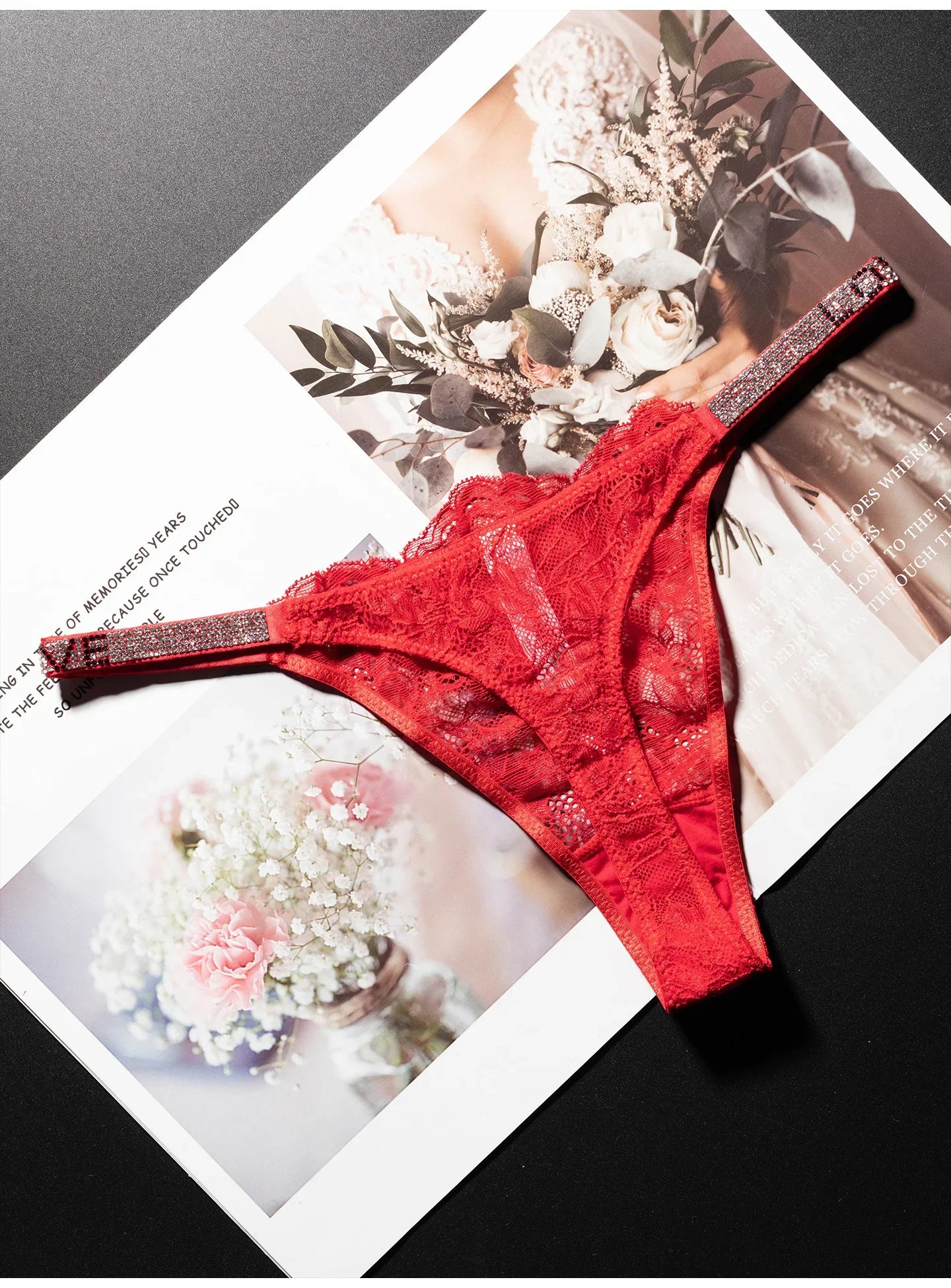 Lace Sexy Girls Women Panties Seamless Underwear Rhinestone G String Letter Transparent Thong For Female Low Rise Ladies Briefs