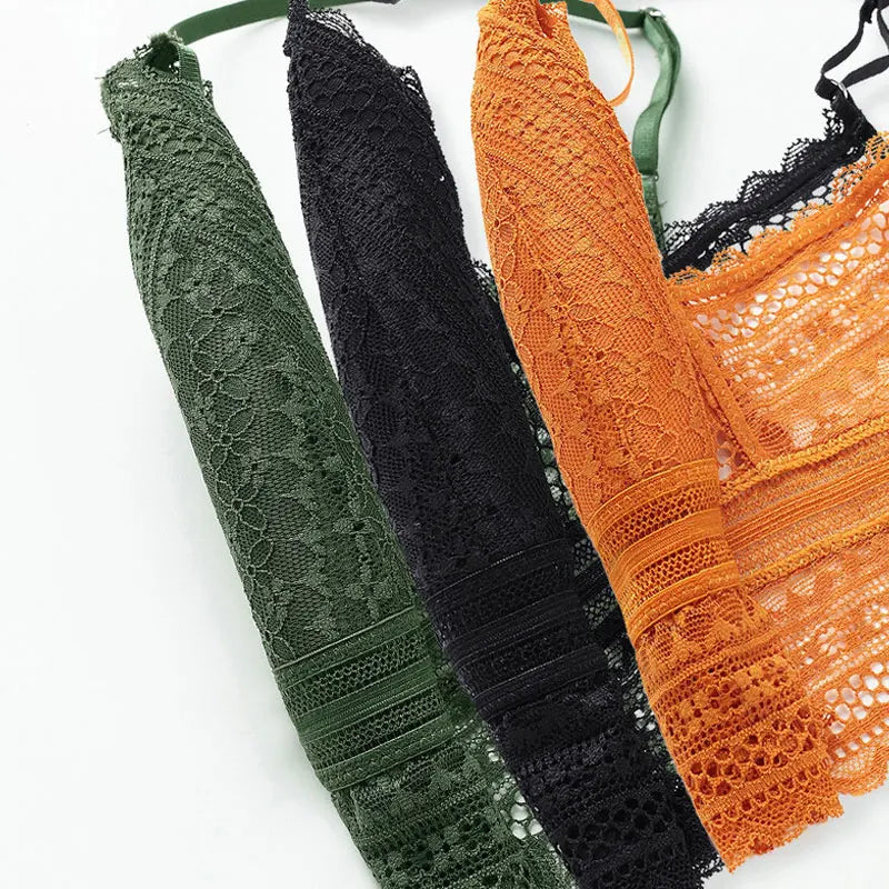 Women Invisible Lace Bras Backless Bra U Backless Bralette Triangular Sexy Bralette Soft Low Back Lingerie Tank Top