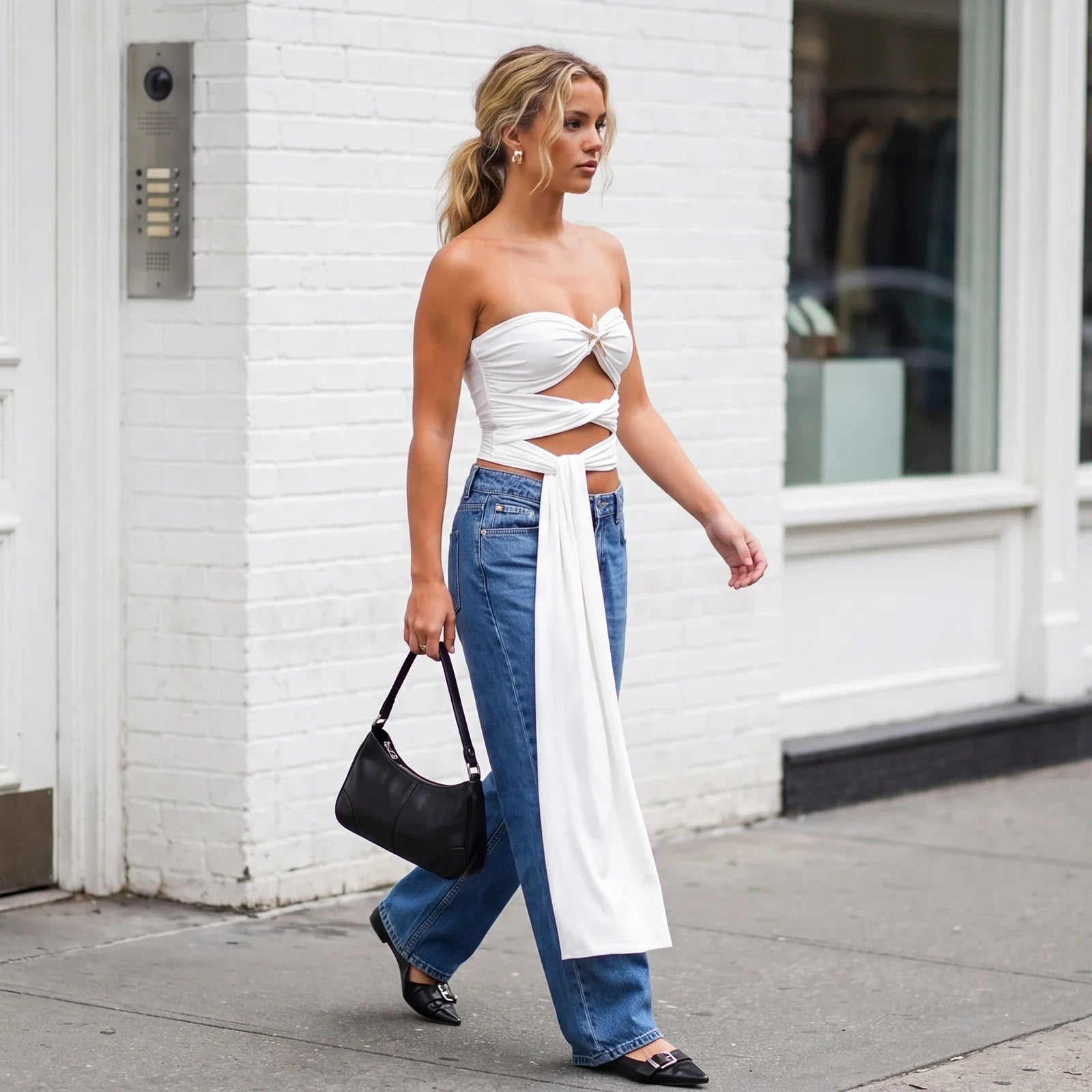 Women's Stylish Hollow Out Sleeveless Vest Summer Solid Color Strapless Tube Tops for Party Date Night Wear