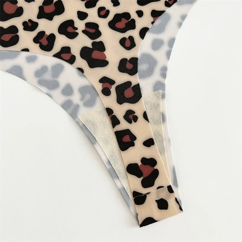 5Pcs Women Ultra-thin Seamless G-string Seamless Print Thongs Sexy Panties Ladies Soft Cute Thongs Female S-XL T-Back Panties