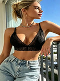 Sexy Lace Deep V Bralette for Women Casual Beach Wear bra Y2K Aesthetic Crop Top  Summer Vacation Outfit Lingerie bra A2375