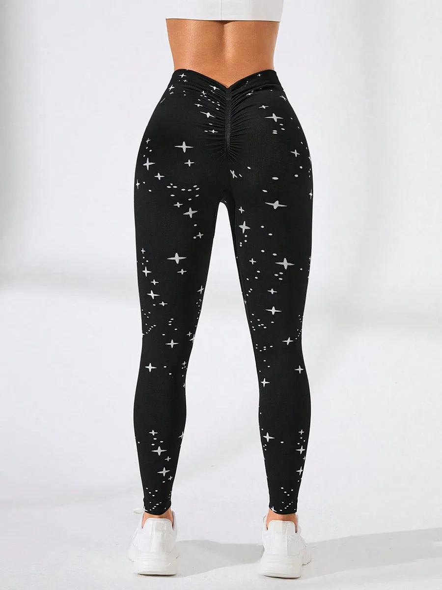 Trendy Starry Sky Sportswear Woman Gym Yoga Pants Seamless High Waist Women Sports Leggings Tummy Control Squat-Proof