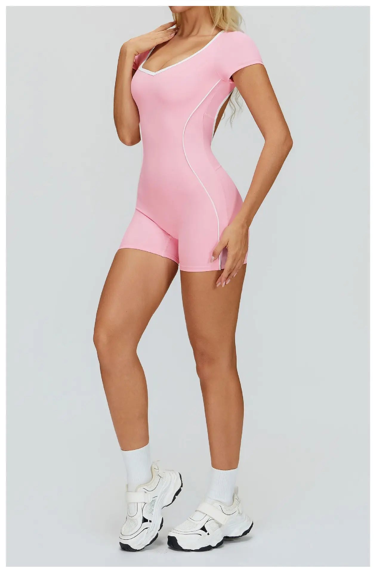 Yoga Set Women's Tracksuit Yoga Overalls One-Piece Sportswear Women's Short Sleeves Gym Workout Clothes Fitness Stretch Bodysuit