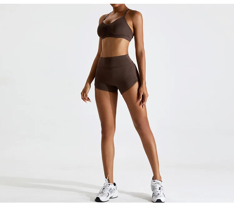 Summer Sexy Scrunch Sports Bra Gym Top Women Running Back Cross Top Sportswear Workout Underwear Fitness Workout Yoga Clothing