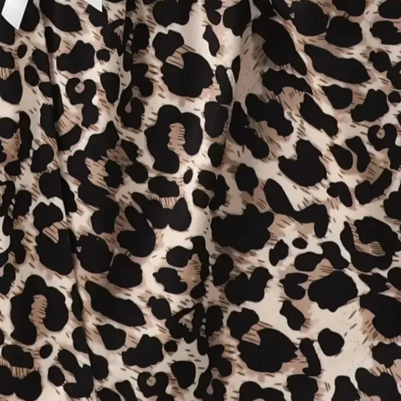 Women's Pajamas Set Sexy Lingerie Leopard Print Sling Sleepwear V-Neck Sleeveless Top and Shorts Sets Pyjamas Homewear