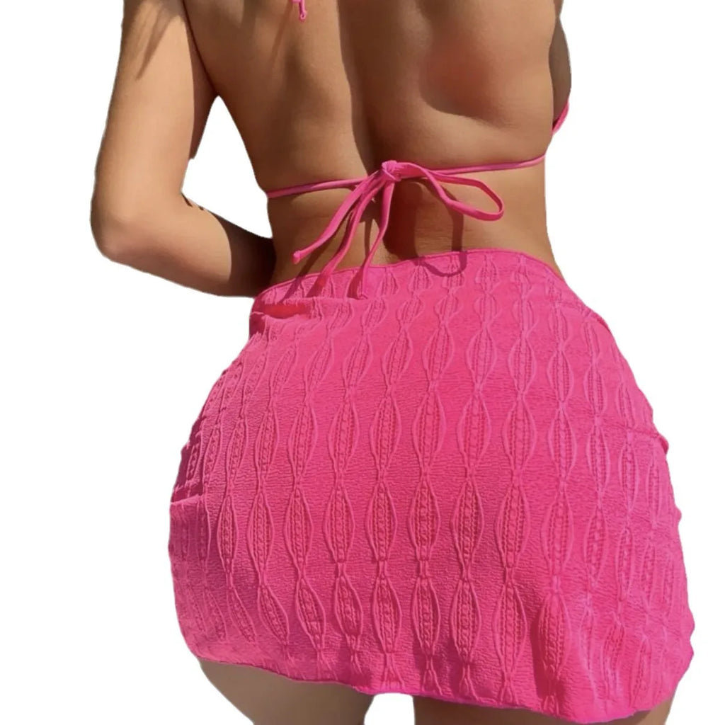 Fashionable Multi-Color Bikini Swimsuit Set Sexy Three-Piece Women's Swimwear Trendy Beachwear By Mingshi Quality Chinese Brand