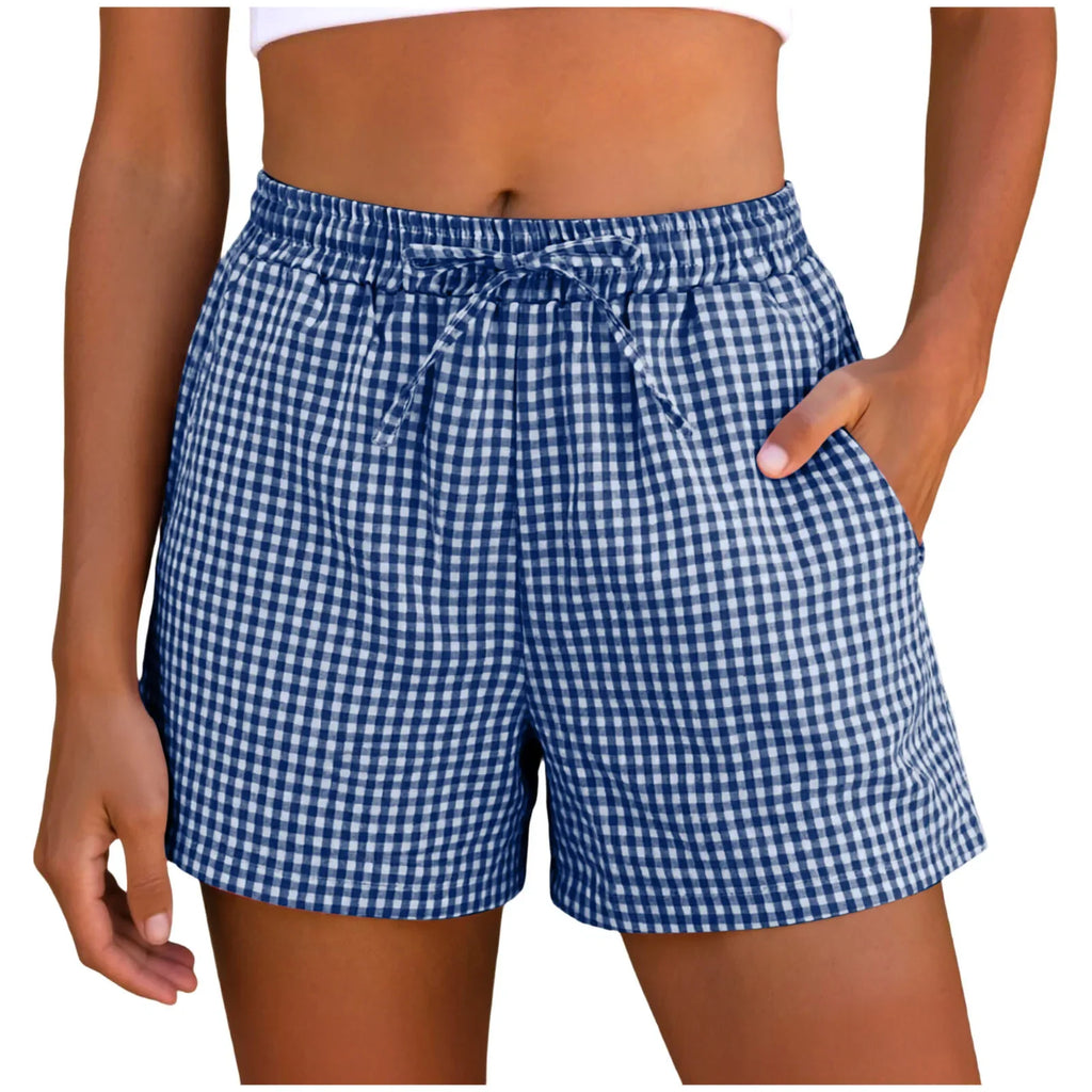 2026 New Women Plaid Lounge Shorts Cute Summer Y2k Casual Pajama Bottoms Drawstring Gingham Shorts Casual Summer Beach Pants