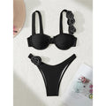 Sexy 3D Flowers Underwired Bikini Women Swimwear Female Swimsuit Two-Pieces Bikini Set Brazilian Bather Bathing Suit Swim V7970