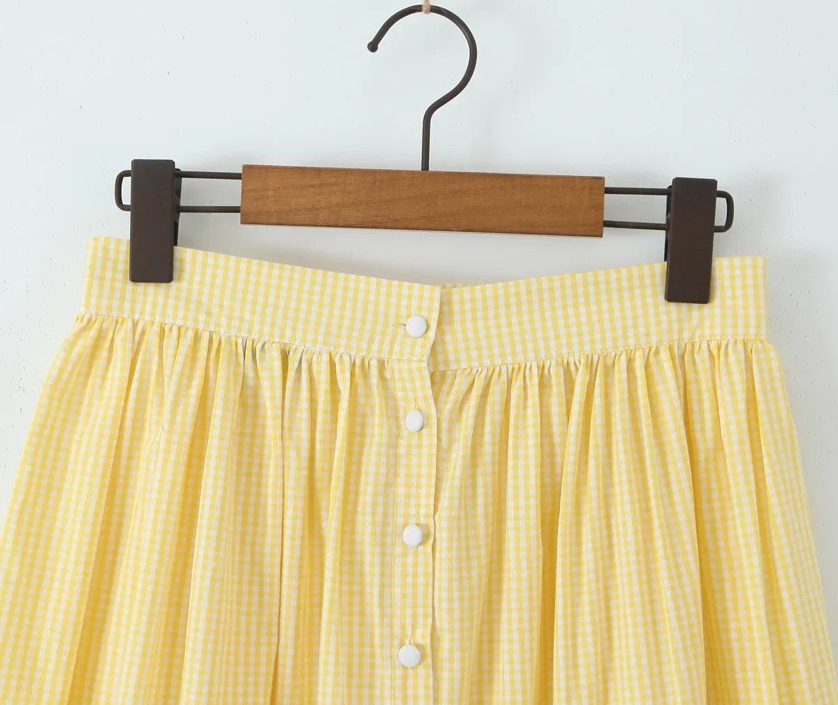 Foridol Gingham Printed Yellow Women Summer Dress Set Lace Top+skirt Sets Vintage French Style Midi Dress Oufits Plaid Vestidos