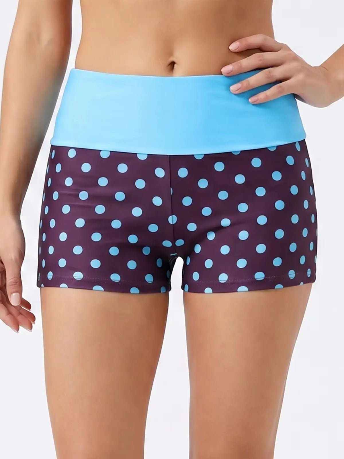 Summer Women's Dot Print Mini Casual Shorts Elastic High Waist Fold Over Slim Fit Shorts 2026 Fashion Going Out Daily Sporty