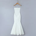 Backless Lace Up Trumpet White Party Dress Vestidos Para Mujer Sexy New in Long Dresses 2025 Spring Summer Elegant Sundress