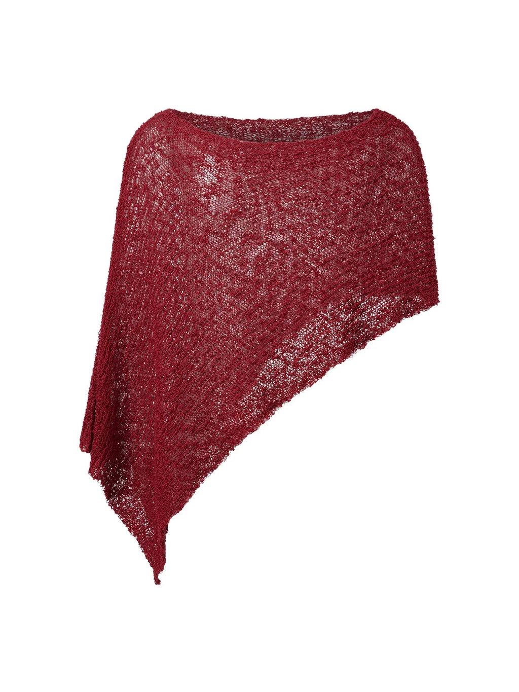 Women Loose See Through Boat Neck Off Shoulder Asymmetrical Crop Coverup Tops Spring Summer Holiday Beach Knitted Poncho