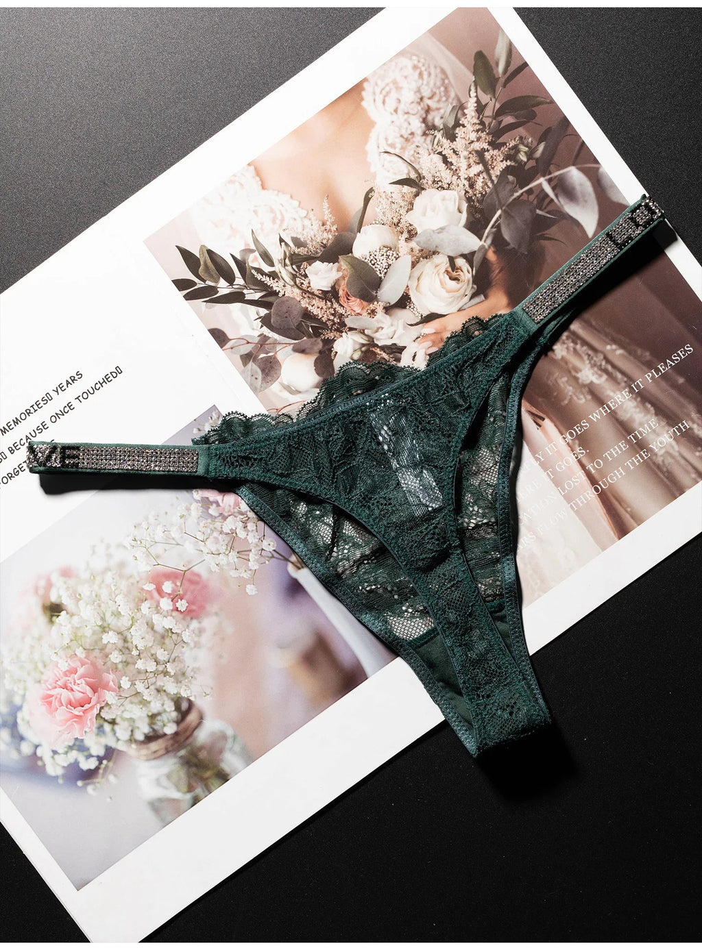 Lace Sexy Girls Women Panties Seamless Underwear Rhinestone G String Letter Transparent Thong For Female Low Rise Ladies Briefs