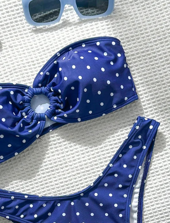 XS - L Polka Dot Bandeau Bikini Women Swimsuit Female Swimwear Two-pieces Bikini Set Brazilian High Cut Bathing Suit Swim Lady