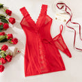 Toucheart 2PCS Lace See-through Hollow Out Sexy Interesting Thin Model Pajamas Panty Slim High Waisted Women Sexy Pajamas Set