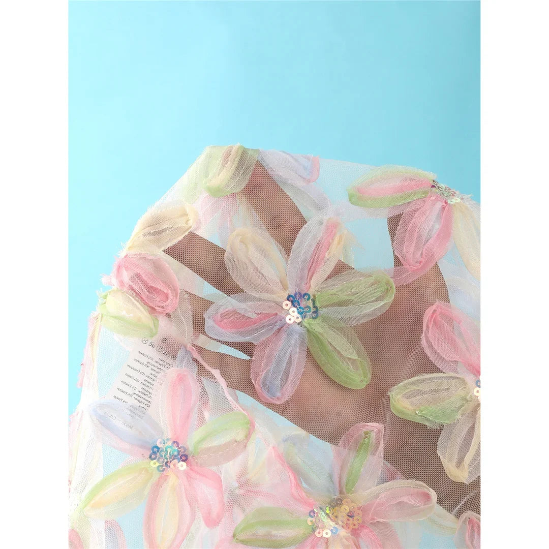 With Sarong Flower Printed Halter Bikini Female Swimsuit Women Swimwear Three-pieces Bikini set Bather Bathing Suit Swim V8321