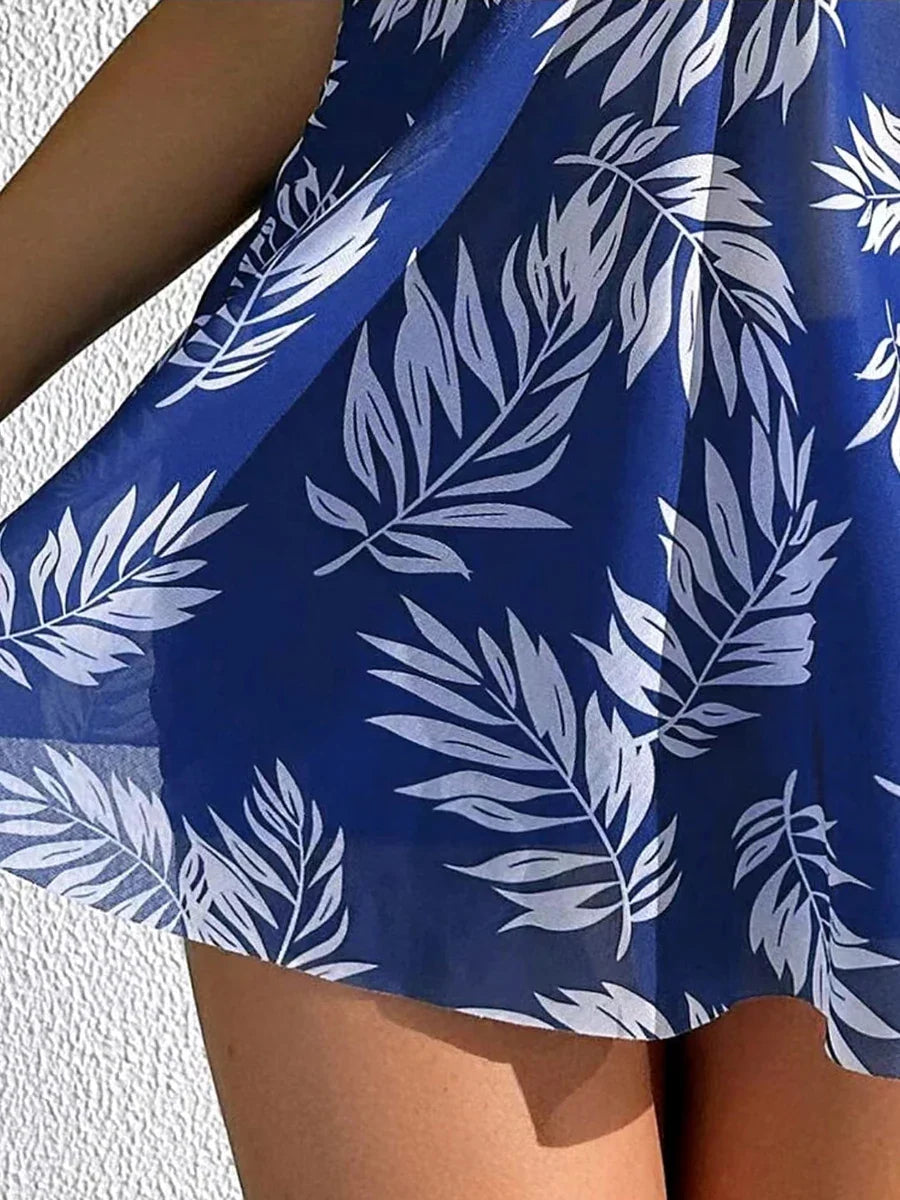 2026 Short Dress Tankini With Shorts Swimsuit Women Swimwear Female Padded Printed Bathing Swim Suit Swimming Beachwear Summer