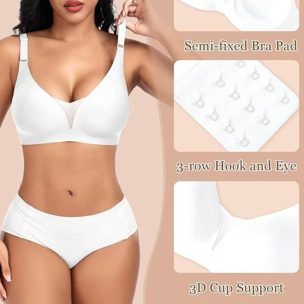 Women's Seamless Bra 3/4 Cup Thin Molded Cup Bra Thin Flattering Plus-size Soft Support Push-up and Comfortable Breathable Bra
