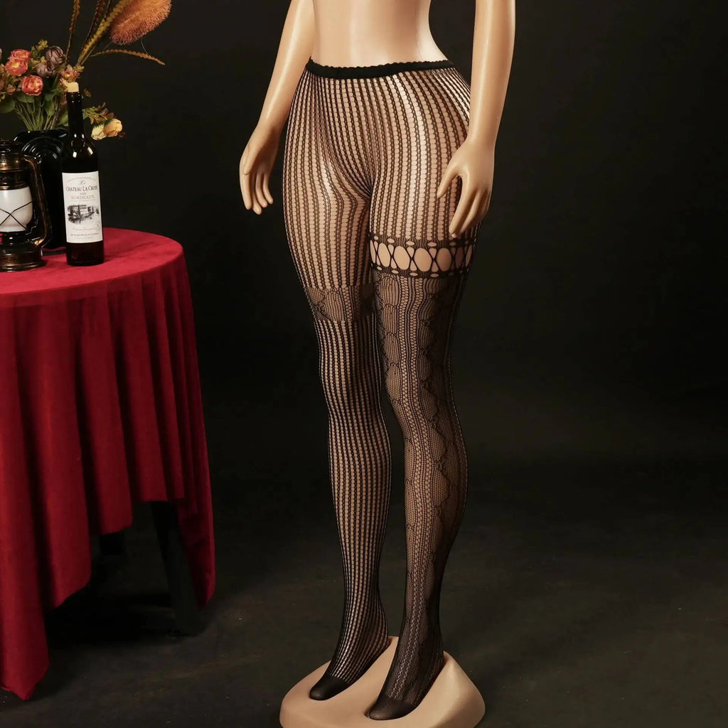 Leggings Lace Fishnet Stockings High Socks Sexy One-piece Pantyhose Striped Jacquard Tight-Fitting Solid Color Pantyhose YMWS