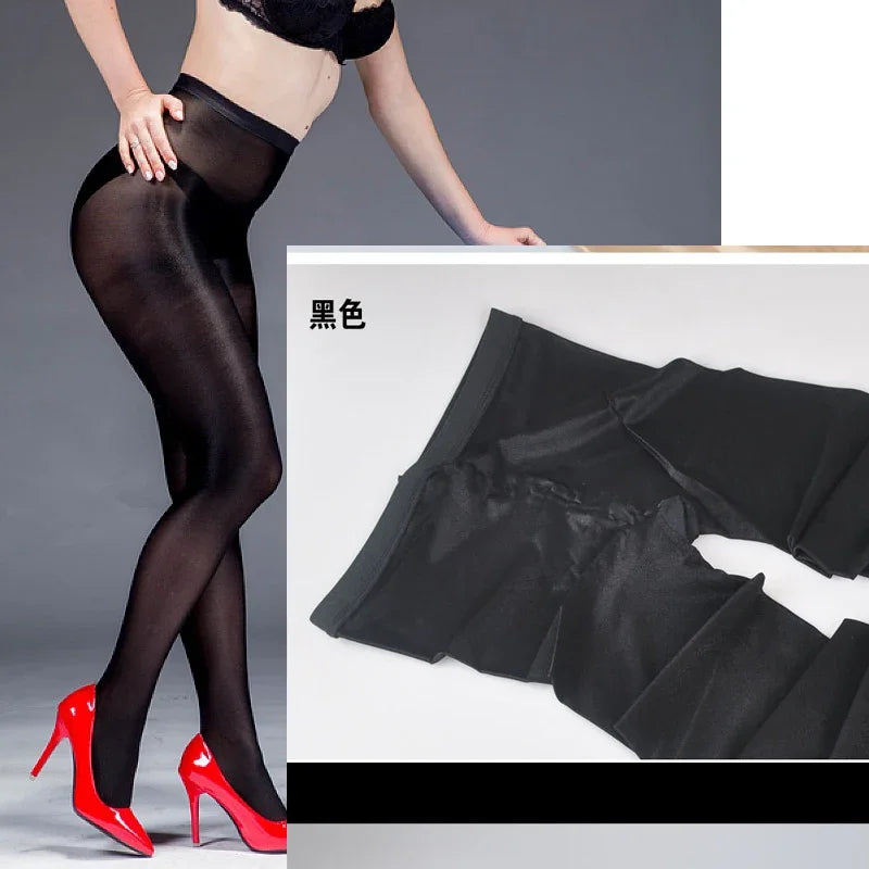 70D Shaping Pantyhose Women Sexy Tights Lingerie Stockings Shiny Satin Shape Stockings Dance Wear DS Nightclub
