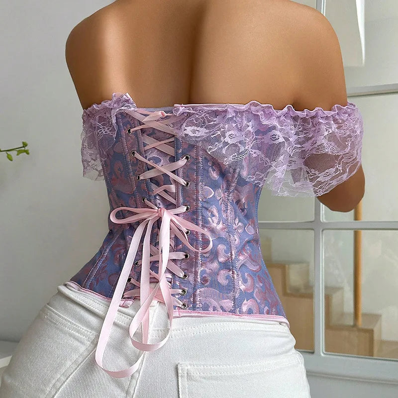 Lace Strap Court Style Shaping Top Tummy Control Waist Cincher Outerwear Trendy Shaping Slimming Tight Fishbone Underwear AYPC