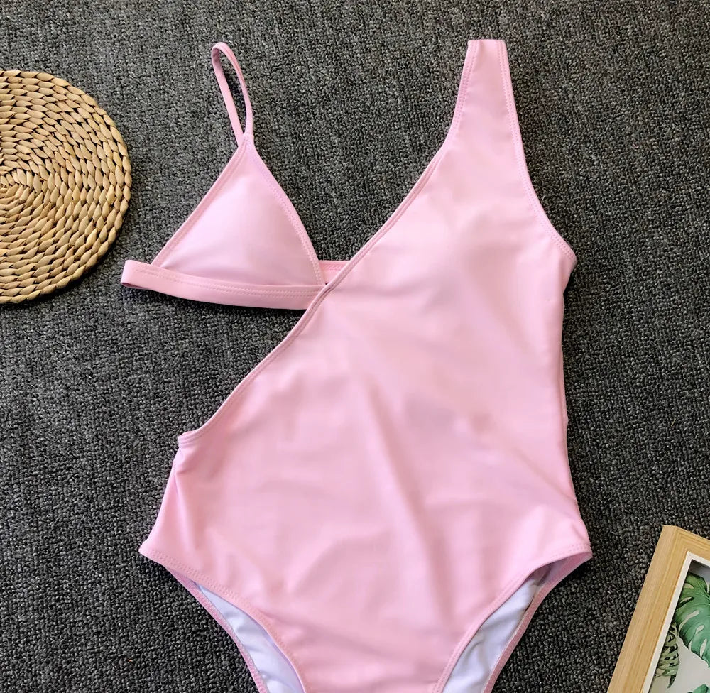 3 Colors Sexy One Piece Swimsuit Swimwear Women Hollow Solid One-piece Bathing Suit Beachwear Banadores Mujer 2026 Bikinis Mujer