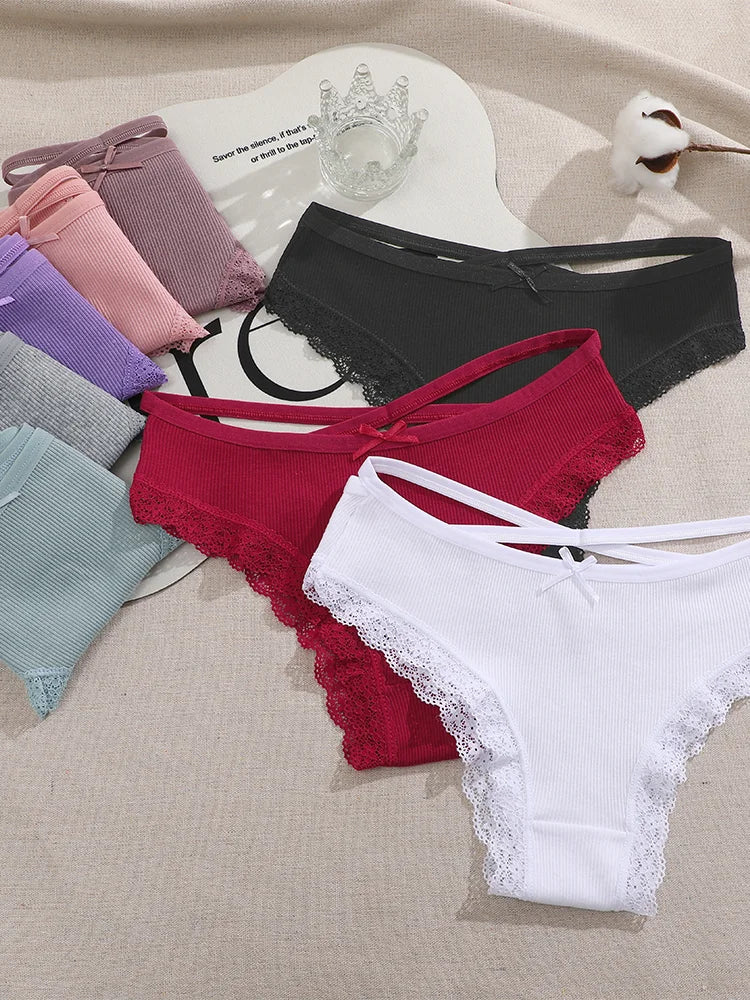 3Pcs Women Cotton Panties Seamless Hollow Sexy Design Unique Low Waist Women Panty Breathable Girl Underwear Soft Lingerie S-XL