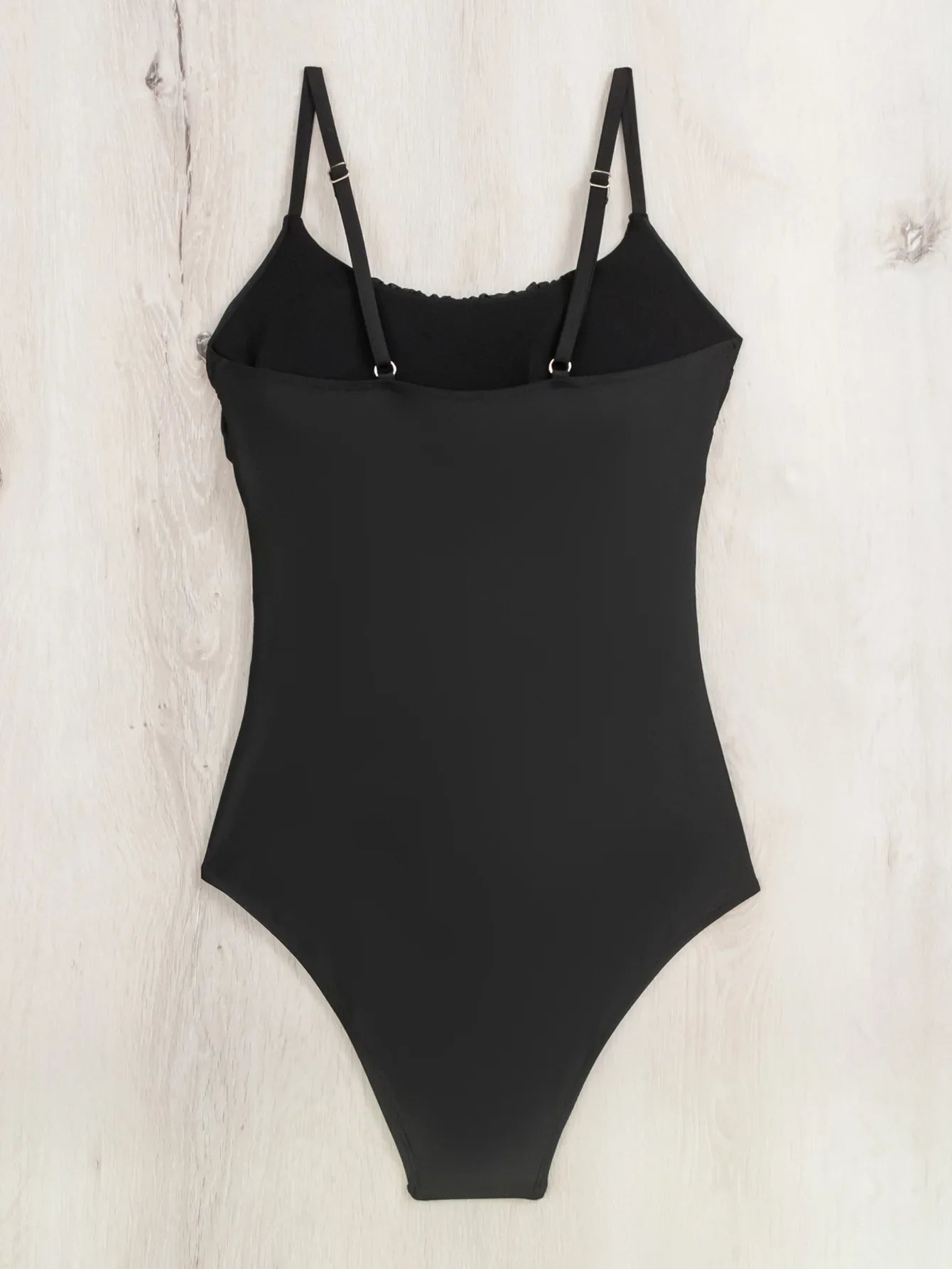New Solid Black One Piece Swimsuit for Women Sexy Wrinkle Slim Pleate Tummy Control Swimwear Beach Bathing Suit Holiday Monokini