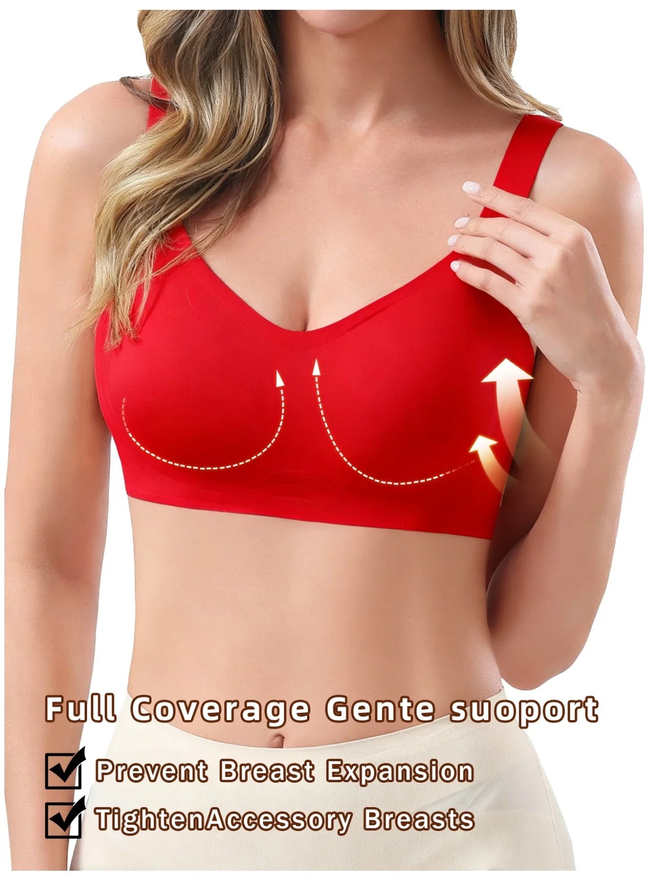 5 pcs of Color Women's Seamless Wireless Sports Bras - Soft Stretchy Push-Up Design with Removable Padding Everyday Basic Bras