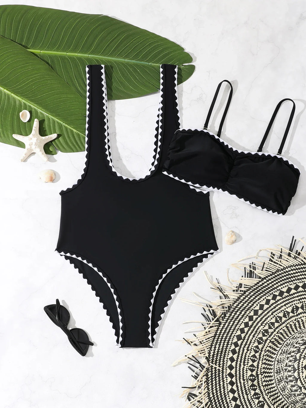 Strappy Two Pieces Swimsuit Women 2026 Black Swimwear Female Beach Wear Bathers Bathing Swimming Swim Suit