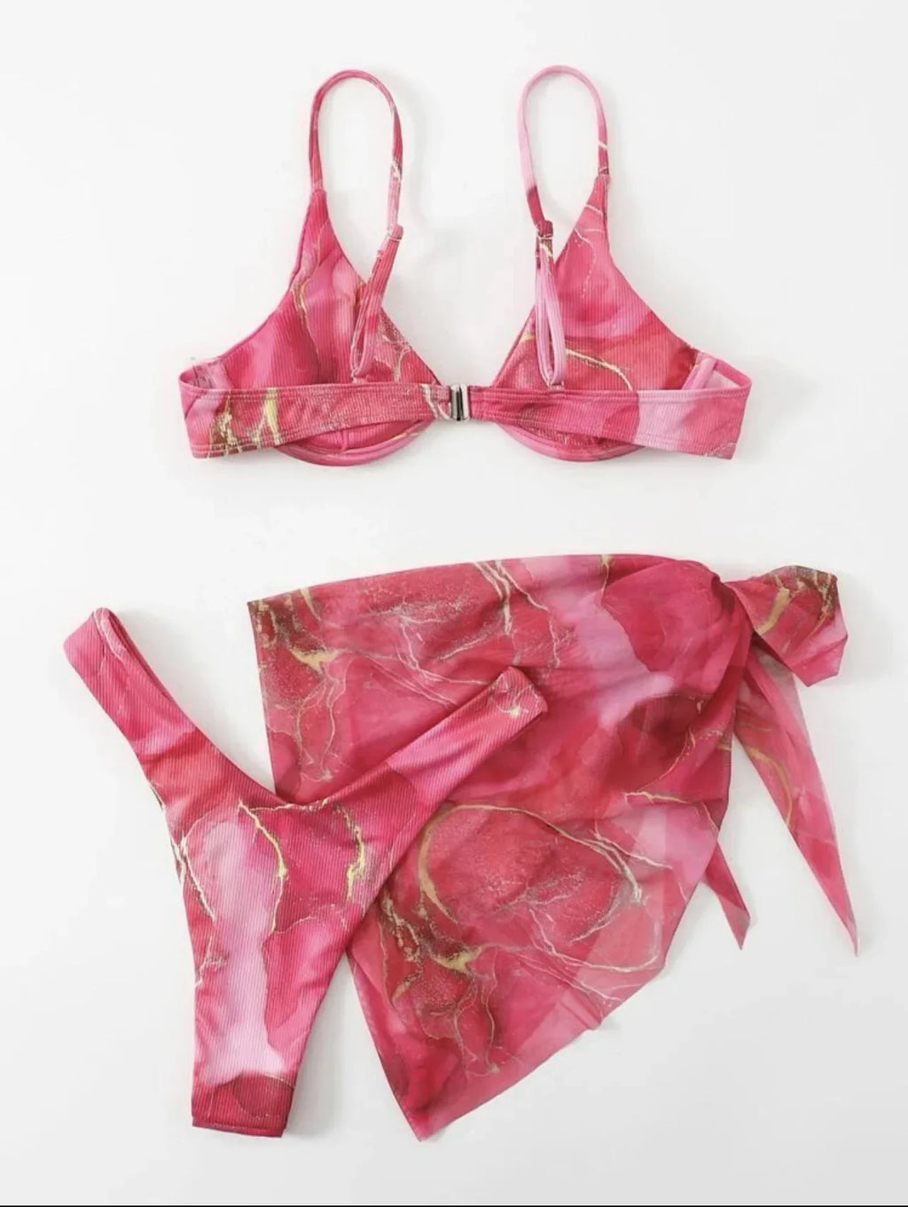 2026 Push Up 3 Pieces Bikini & Beach Slirt Swimsuit Women Strappy Swimwear Female Bathers Bathing Swimming Swim Suit Beachwear