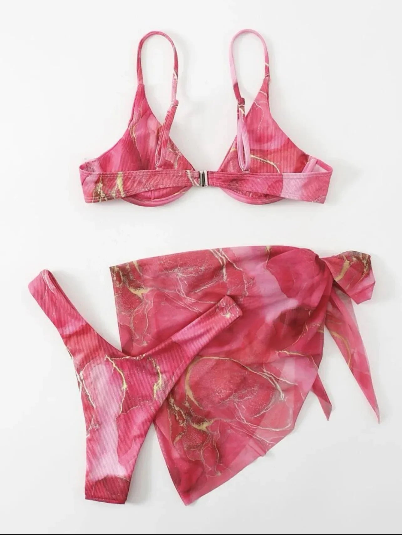 2026 Push Up 3 Pieces Bikini & Beach Slirt Swimsuit Women Strappy Swimwear Female Bathers Bathing Swimming Swim Suit Beachwear