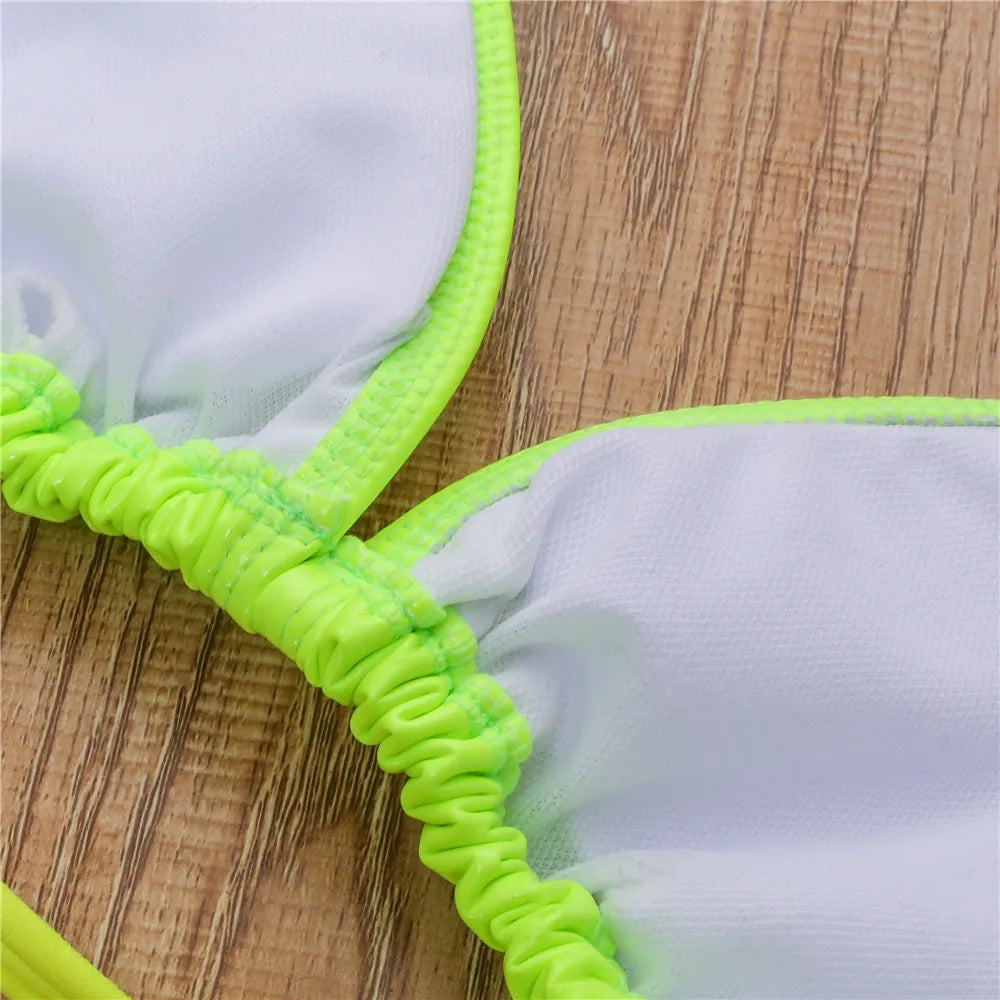 DEKA Shiny PU Mini Micro Bikini 2025 Women Swimsuit Female Brazilian Swimwear Two Pieces Bikini Set High Cut Bathing Suit Swim