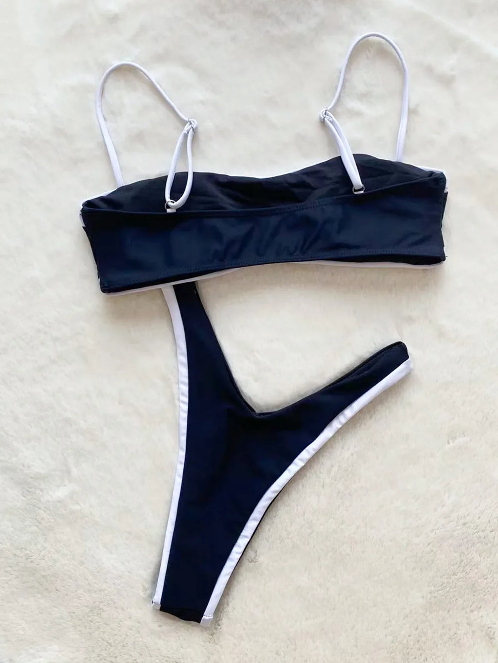 2025 Splicing High Cut Beadeau Bikini Women Swimsuit Female Swimwear Two Pieces Bikini Set Bather Bathing Suit Swim Beach Wear