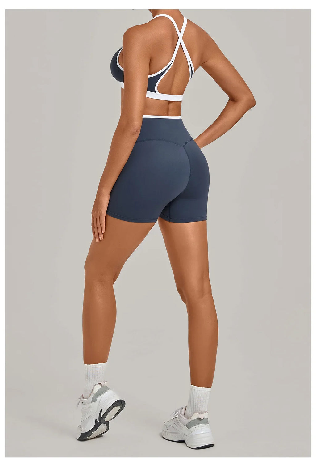 Summer Yoga Set 2Pcs Women's Tracksuit Back Cross Sports Bra Sportswear High Waist Butt-Lifting Fitness Pants Workout Top Suit